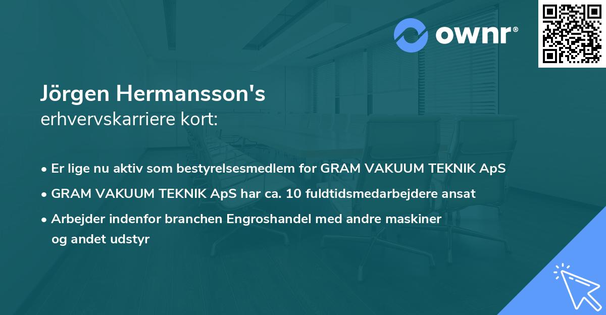 Jörgen Hermansson's erhvervskarriere kort