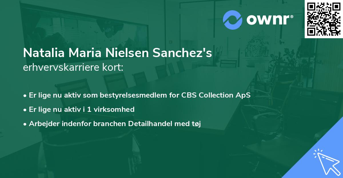 Natalia Maria Nielsen Sanchez's erhvervskarriere kort