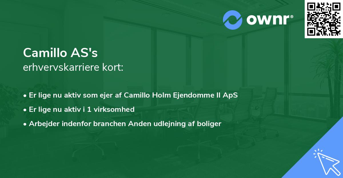 Camillo AS's erhvervskarriere kort