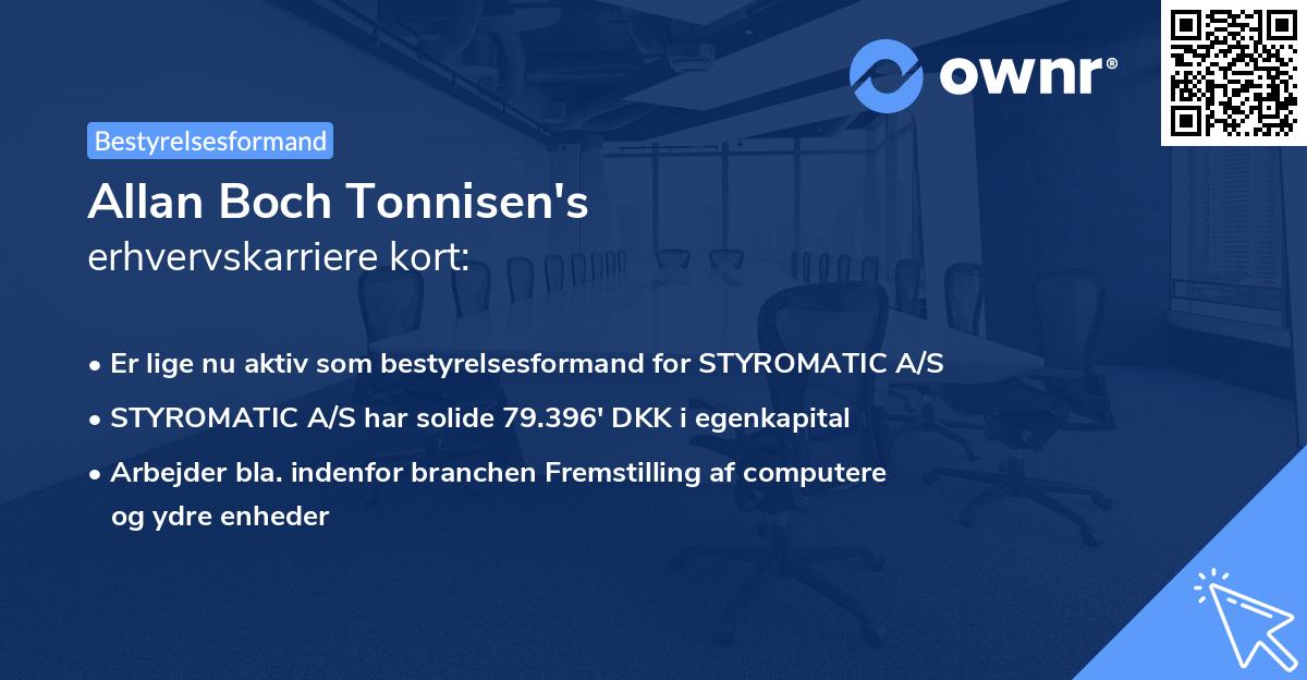Allan Boch Tonnisen's erhvervskarriere kort