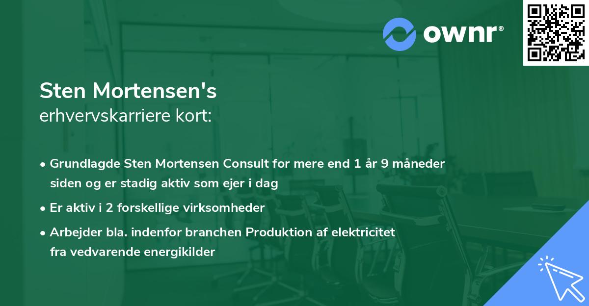 Sten Mortensen's erhvervskarriere kort