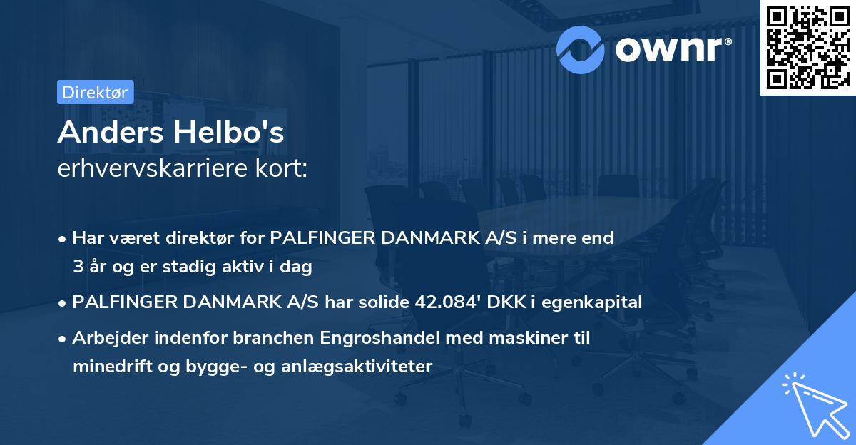 Anders Helbo's erhvervskarriere kort