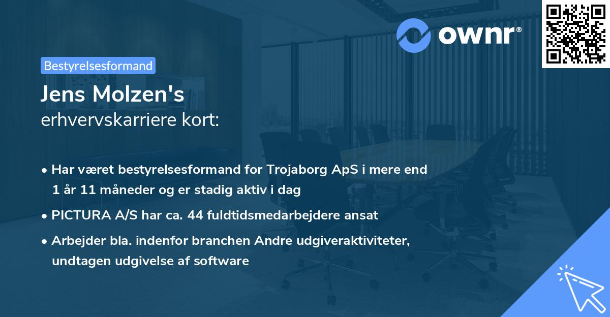 Jens Molzen's erhvervskarriere kort
