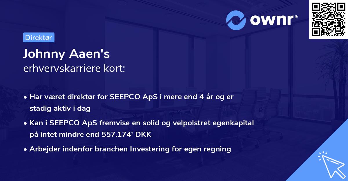 Johnny Aaen's erhvervskarriere kort