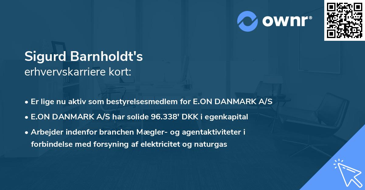 Sigurd Barnholdt's erhvervskarriere kort