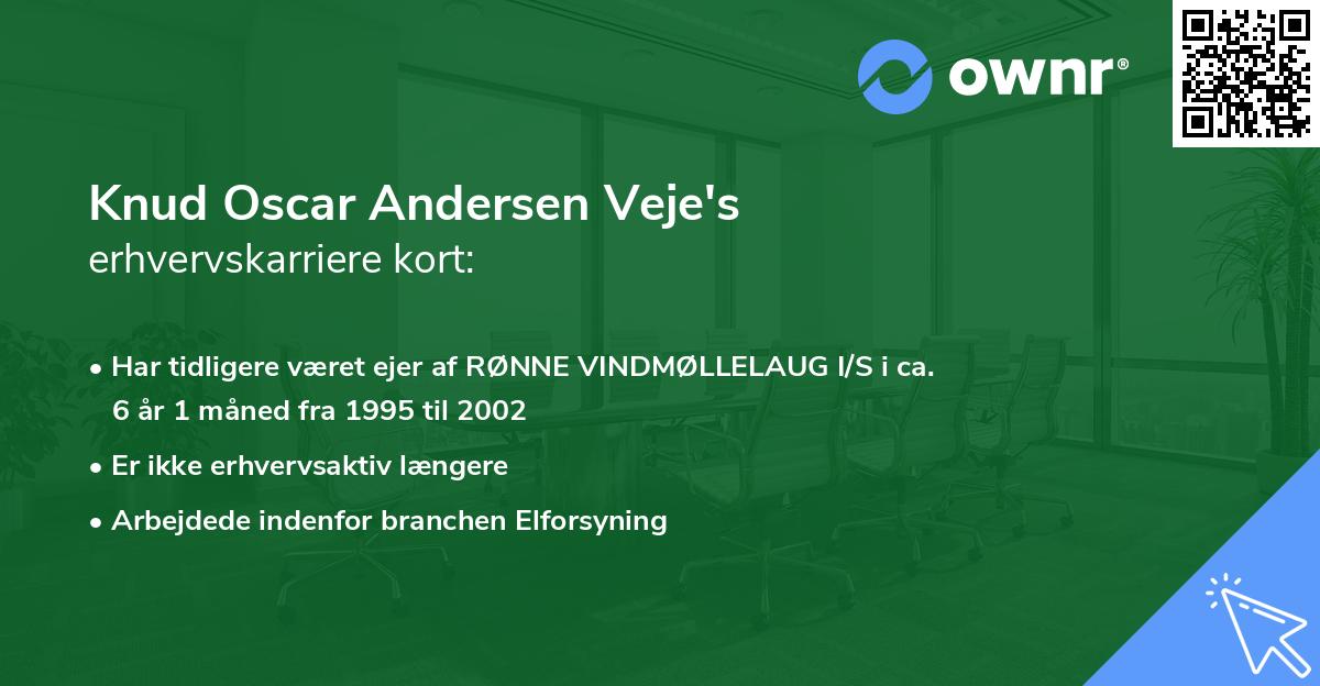Knud Oscar Andersen Veje's erhvervskarriere kort