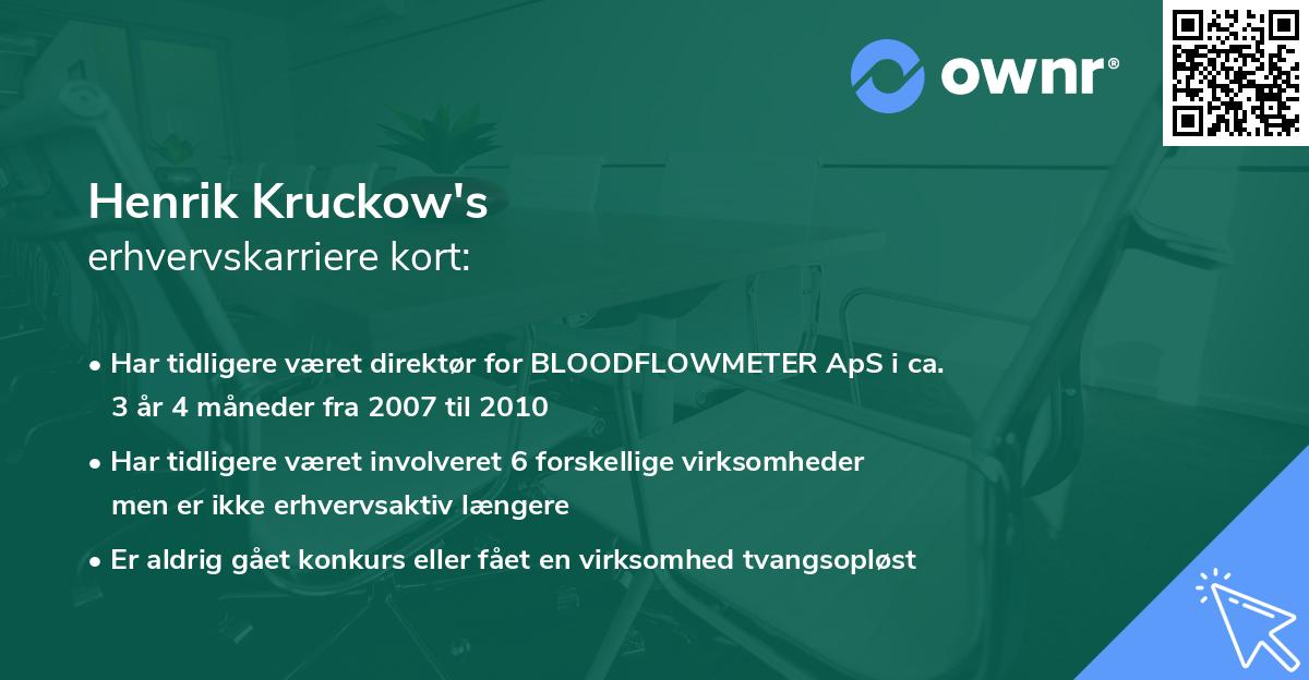Henrik Kruckow's erhvervskarriere kort