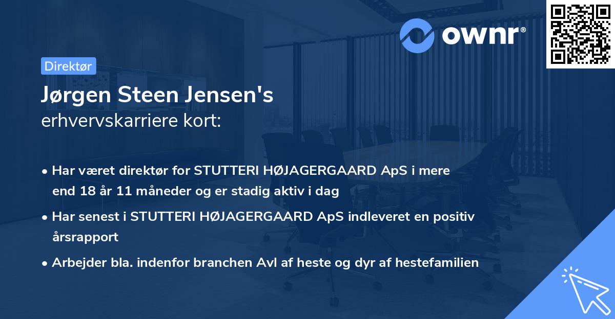 Jørgen Steen Jensen's erhvervskarriere kort