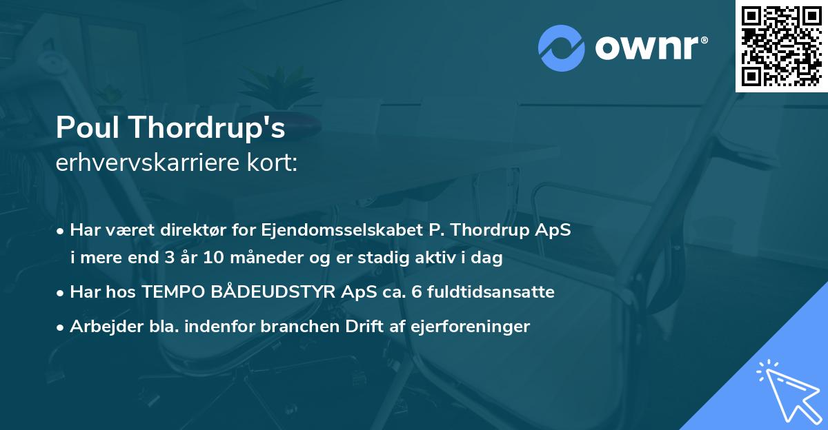 Poul Thordrup's erhvervskarriere kort