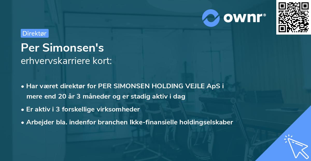 Per Simonsen's erhvervskarriere kort