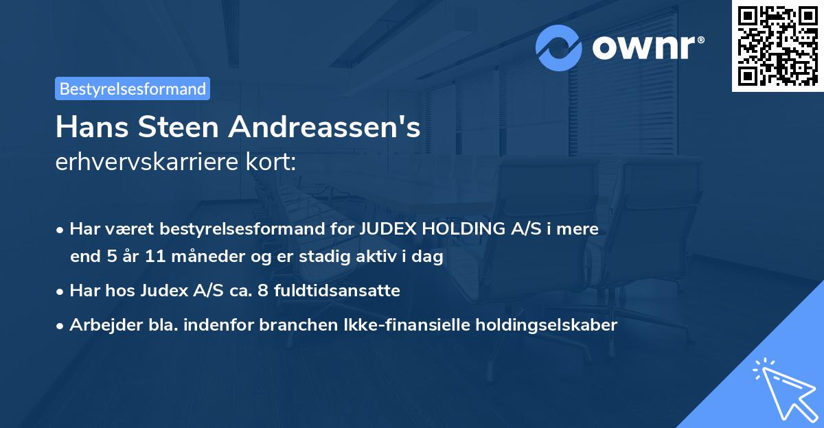 Hans Steen Andreassen's erhvervskarriere kort