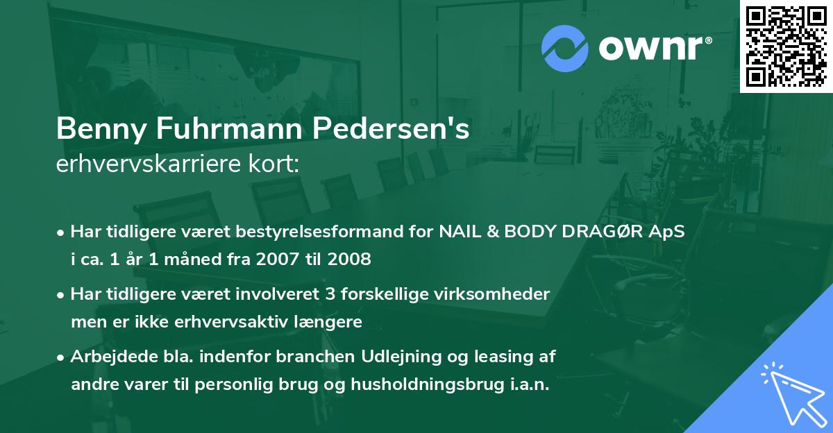 Benny Fuhrmann Pedersen's erhvervskarriere kort