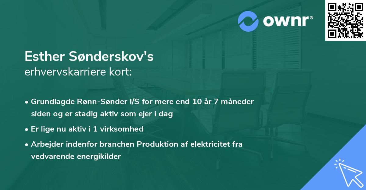 Esther Sønderskov's erhvervskarriere kort