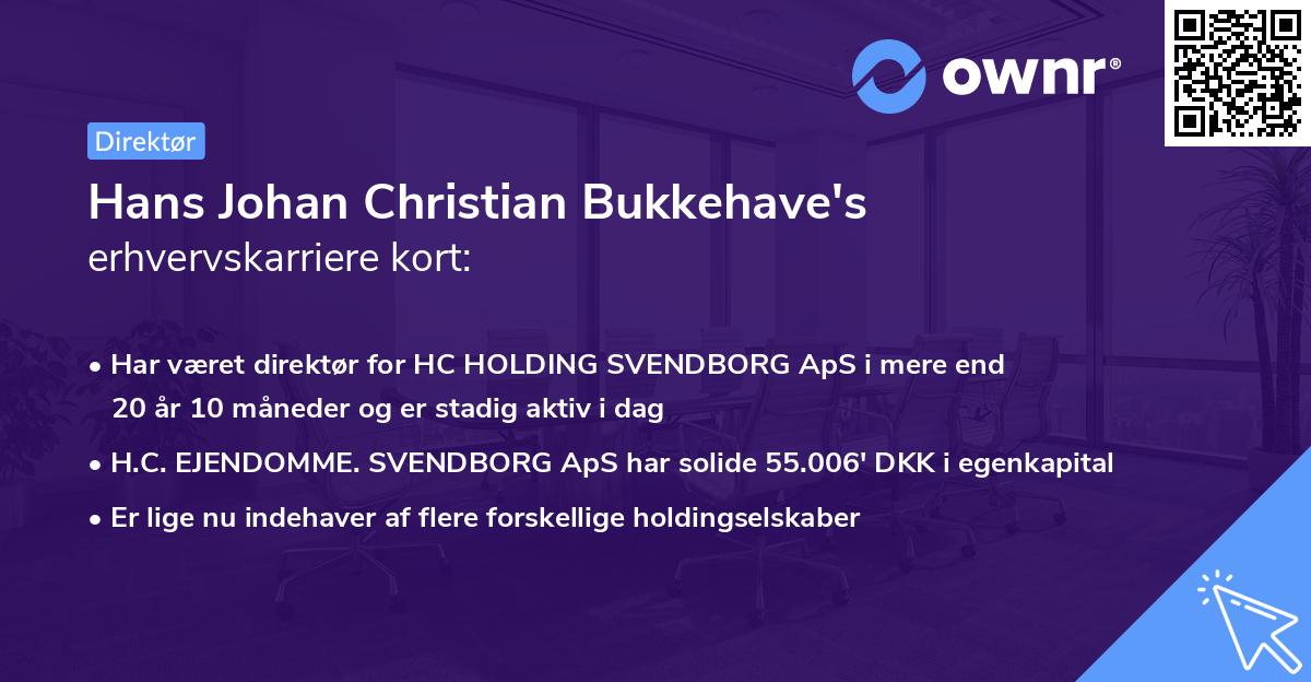 Hans Johan Christian Bukkehave's erhvervskarriere kort