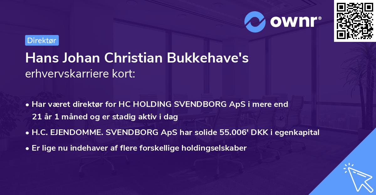 Hans Johan Christian Bukkehave's erhvervskarriere kort