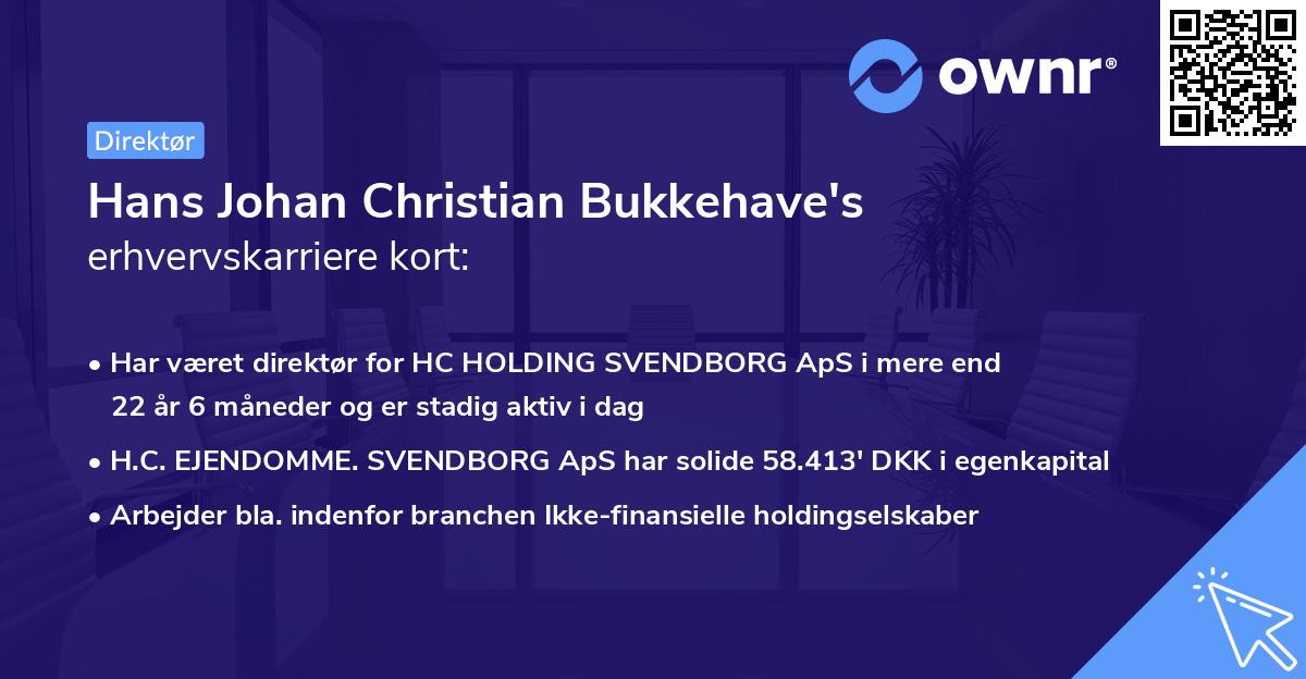 Hans Johan Christian Bukkehave's erhvervskarriere kort