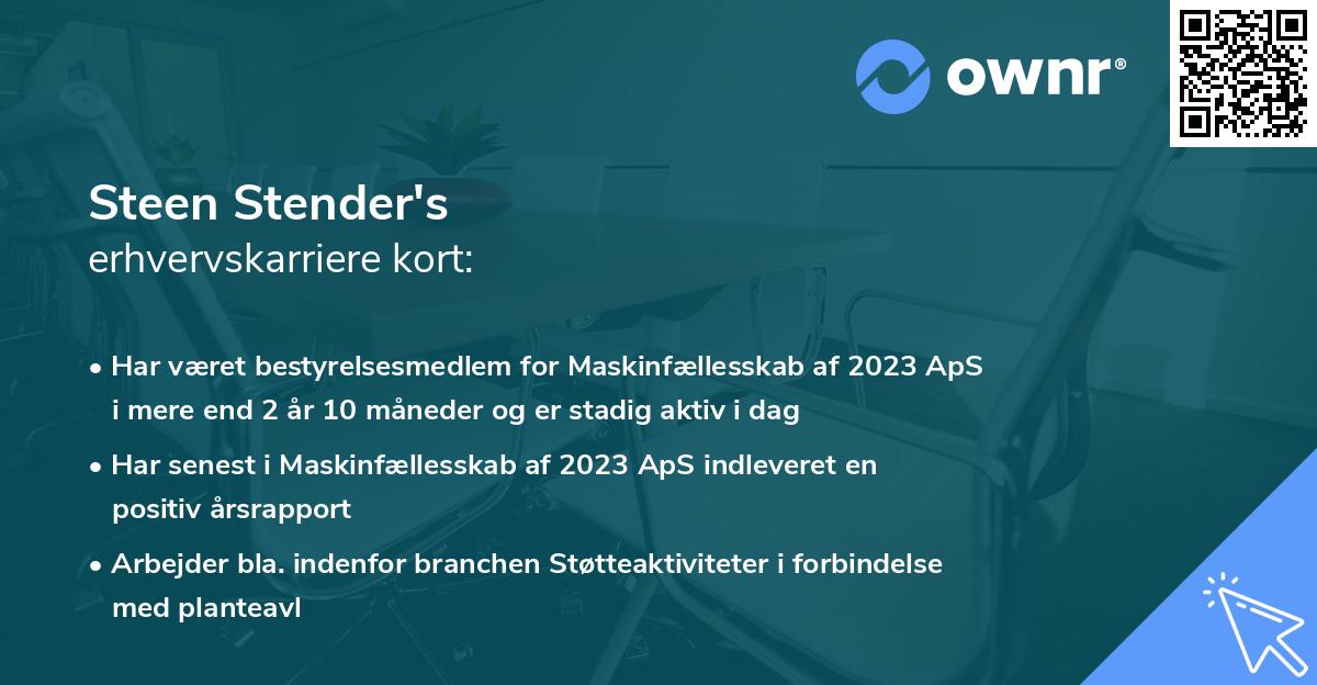 Steen Stender's erhvervskarriere kort