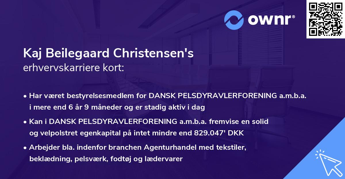 Kaj Beilegaard Christensen's erhvervskarriere kort