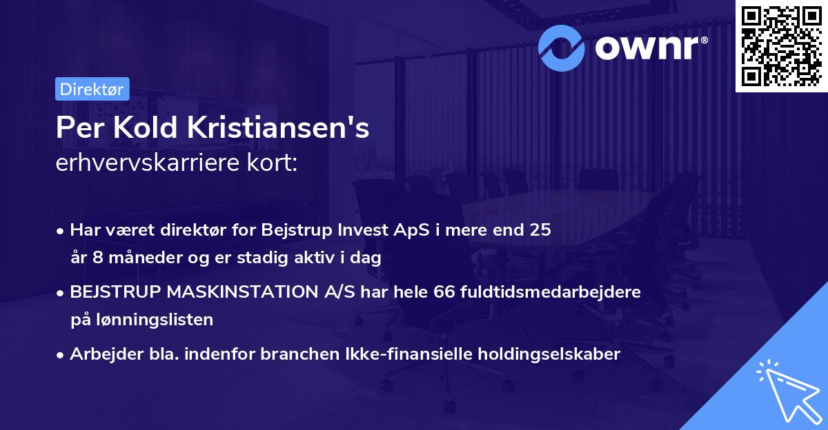Per Kold Kristiansen's erhvervskarriere kort