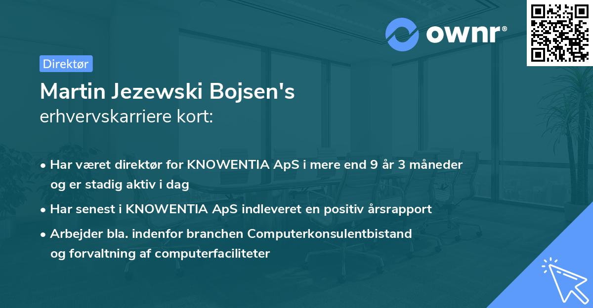 Martin Jezewski Bojsen's erhvervskarriere kort