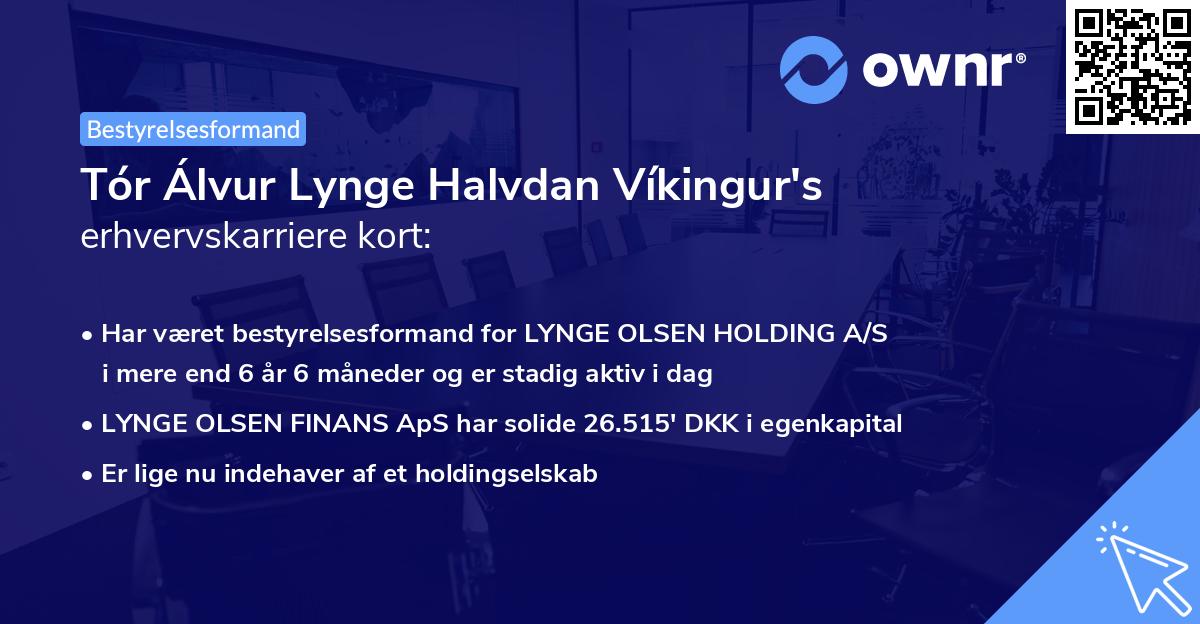 Tór Álvur Lynge Halvdan Víkingur's erhvervskarriere kort