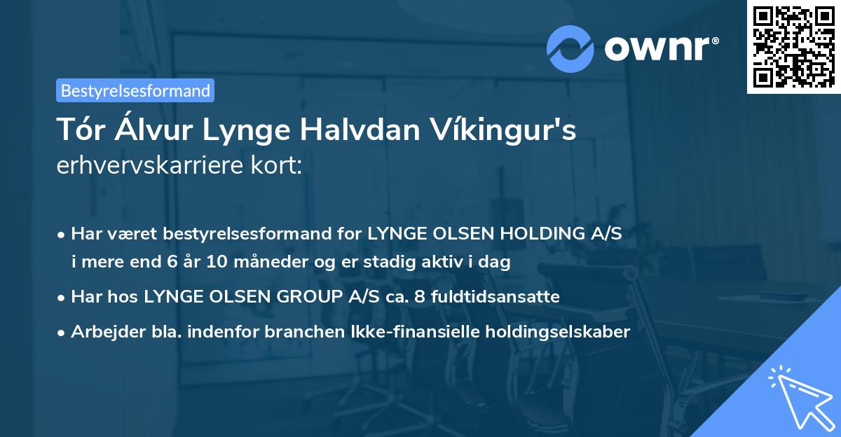 Tór Álvur Lynge Halvdan Víkingur's erhvervskarriere kort