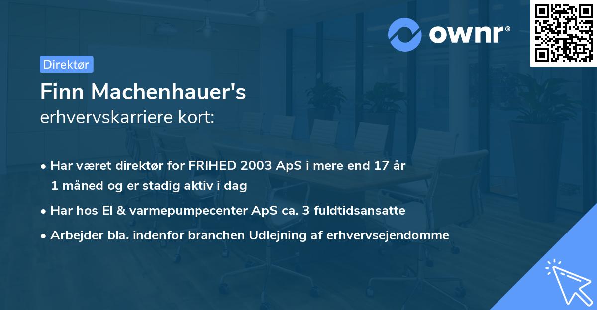 Finn Machenhauer's erhvervskarriere kort