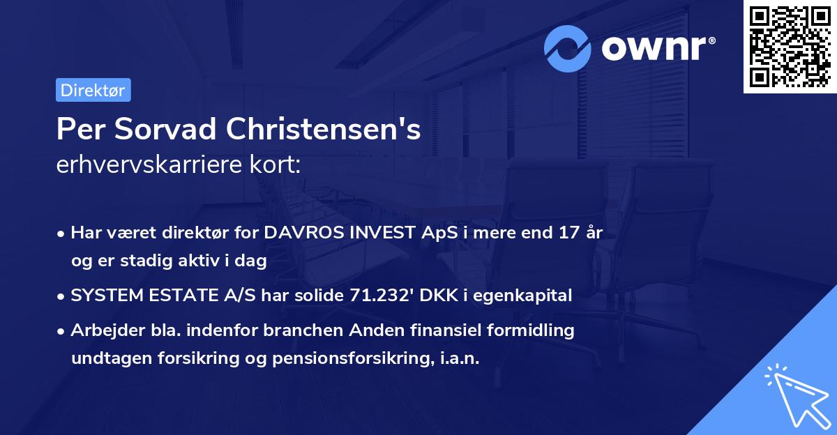 Per Sorvad Christensen's erhvervskarriere kort