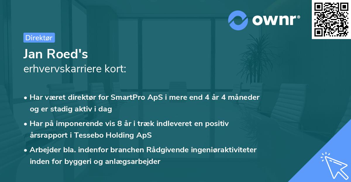 Jan Roed's erhvervskarriere kort