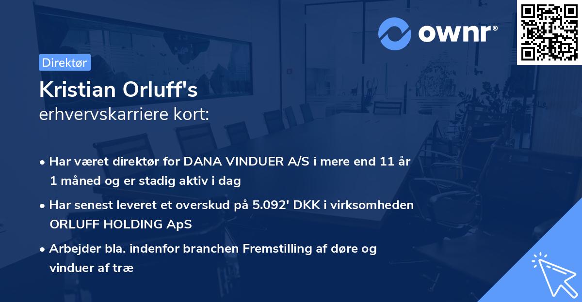 Kristian Orluff's erhvervskarriere kort