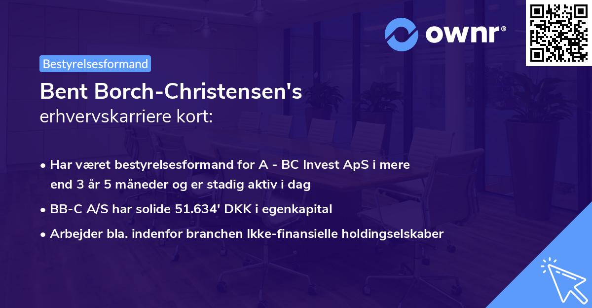 Bent Borch-Christensen's erhvervskarriere kort