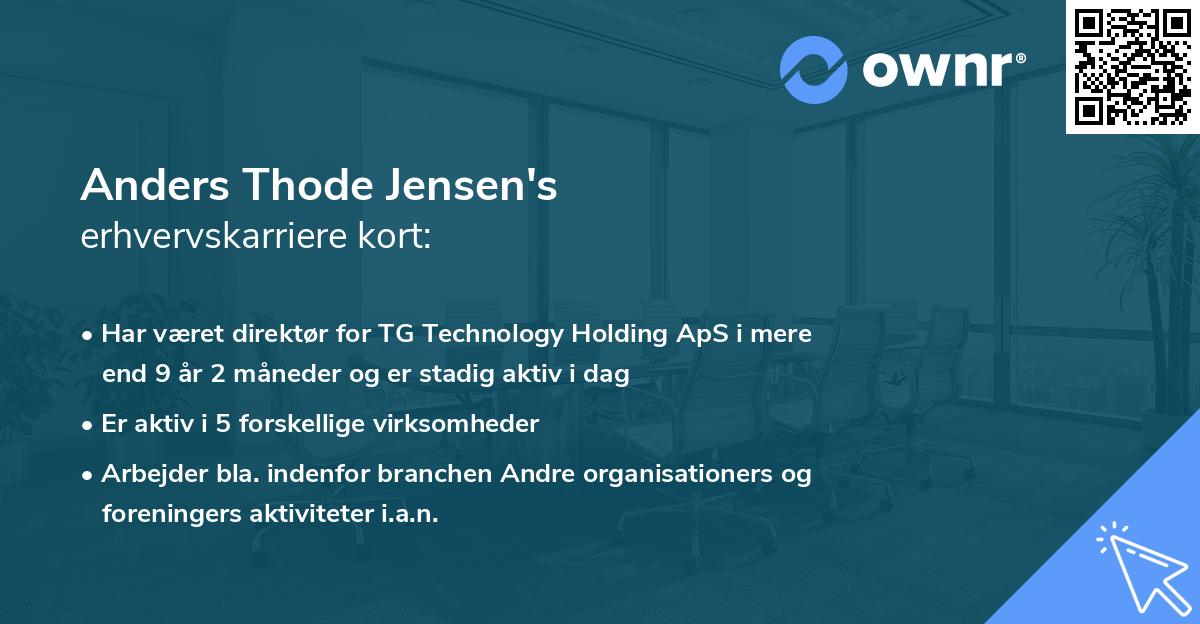 Anders Thode Jensen's erhvervskarriere kort