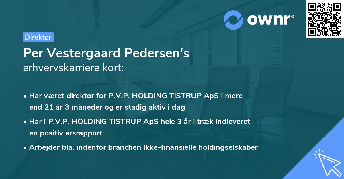 Per Vestergaard Pedersen's erhvervskarriere kort