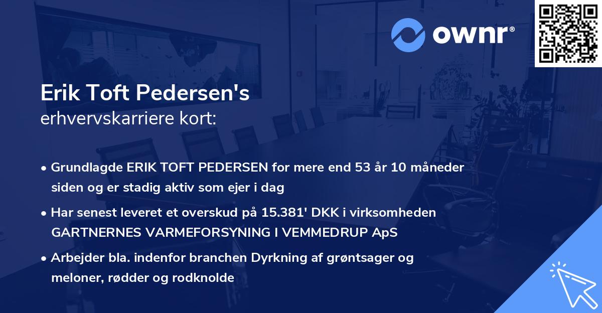 Erik Toft Pedersen's erhvervskarriere kort