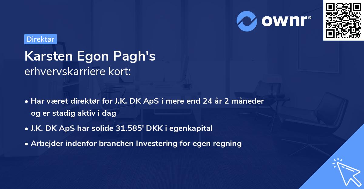 Karsten Egon Pagh's erhvervskarriere kort