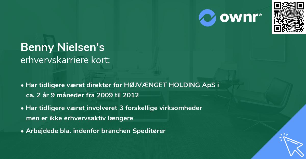 Benny Nielsen's erhvervskarriere kort