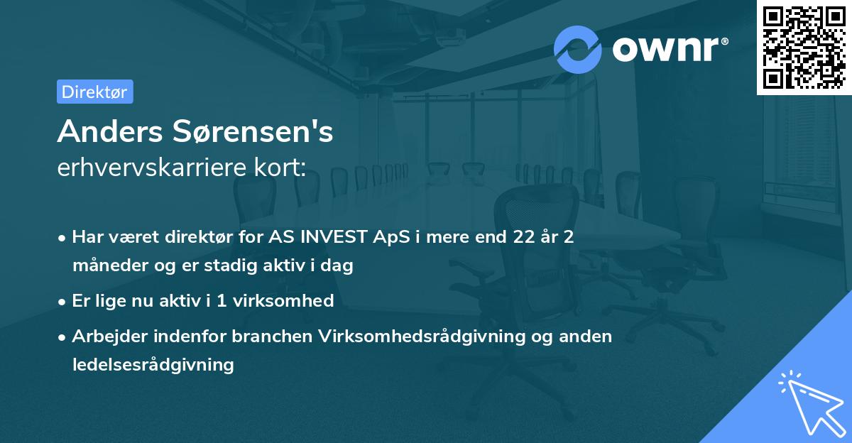 Anders Sørensen's erhvervskarriere kort