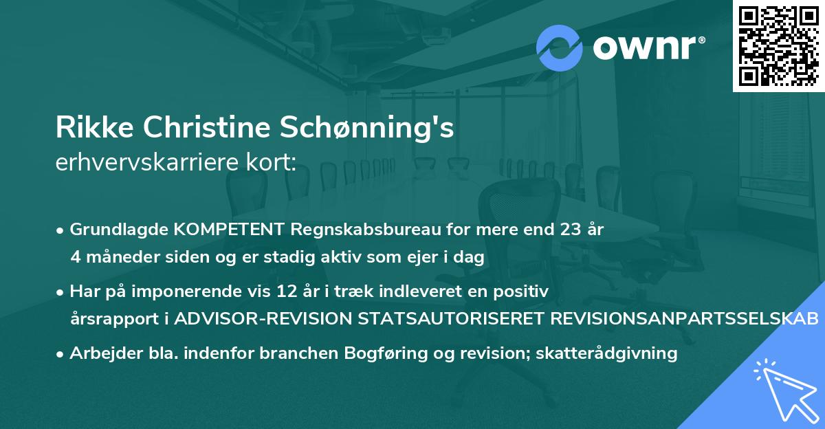 Rikke Christine Schønning's erhvervskarriere kort