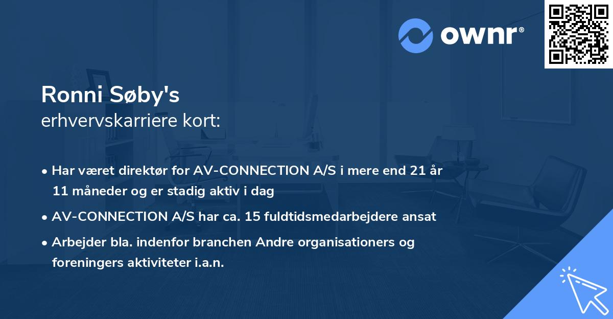 Ronni Søby's erhvervskarriere kort