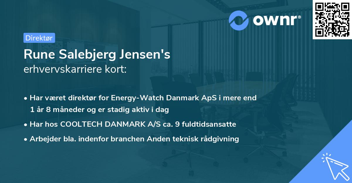 Rune Salebjerg Jensen's erhvervskarriere kort