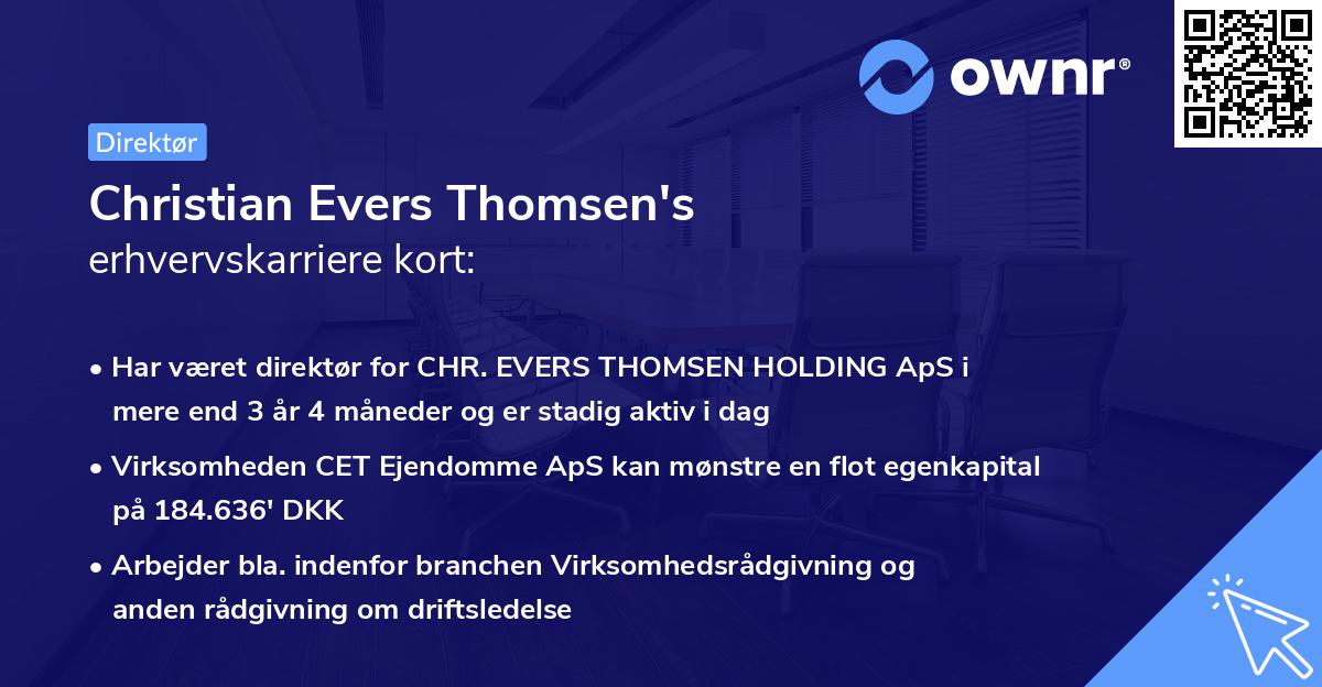 Christian Evers Thomsen's erhvervskarriere kort