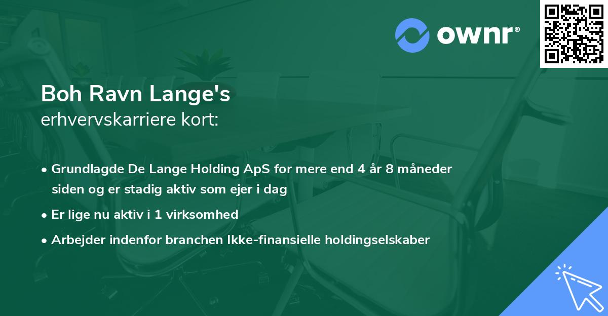 Boh Ravn Lange's erhvervskarriere kort
