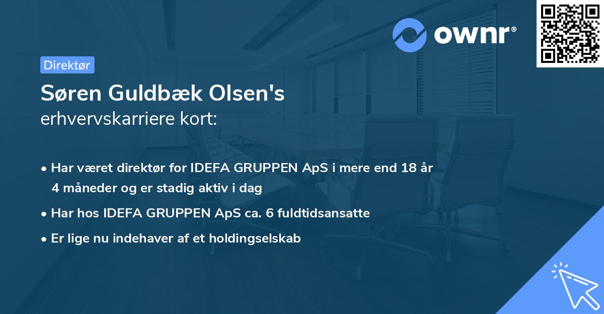 Søren Guldbæk Olsen's erhvervskarriere kort