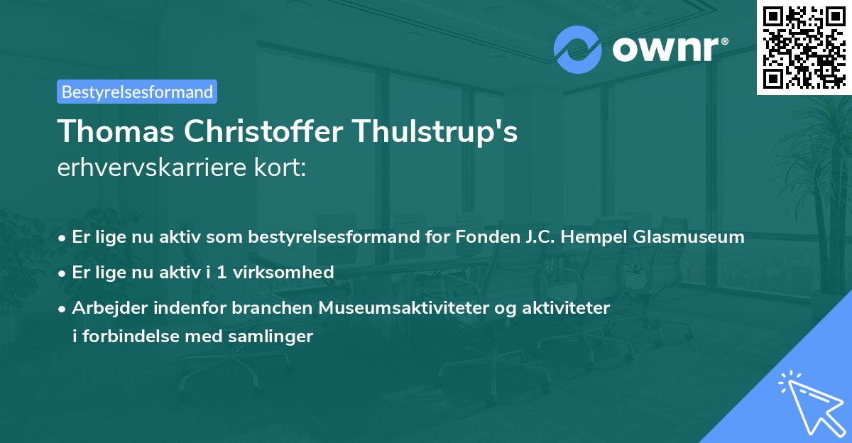 Thomas Christoffer Thulstrup's erhvervskarriere kort