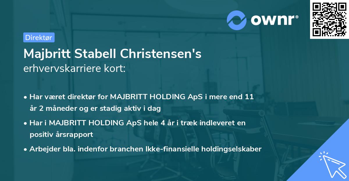 Majbritt Stabell Christensen's erhvervskarriere kort