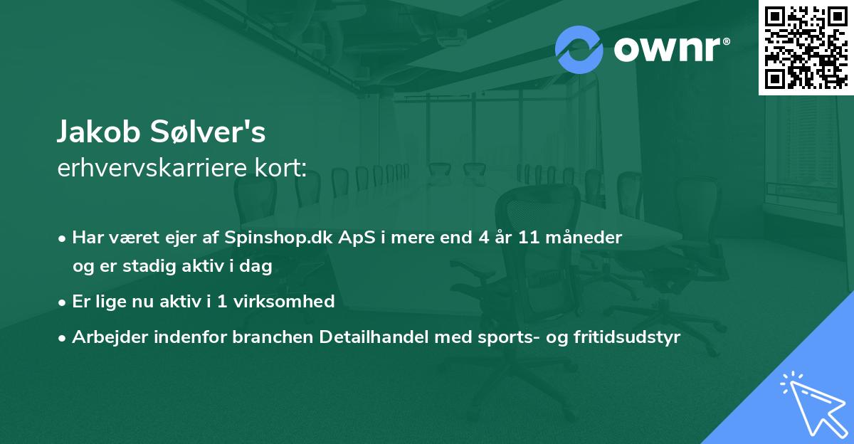 Jakob Sølver's erhvervskarriere kort