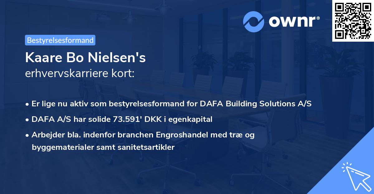 Kaare Bo Nielsen's erhvervskarriere kort