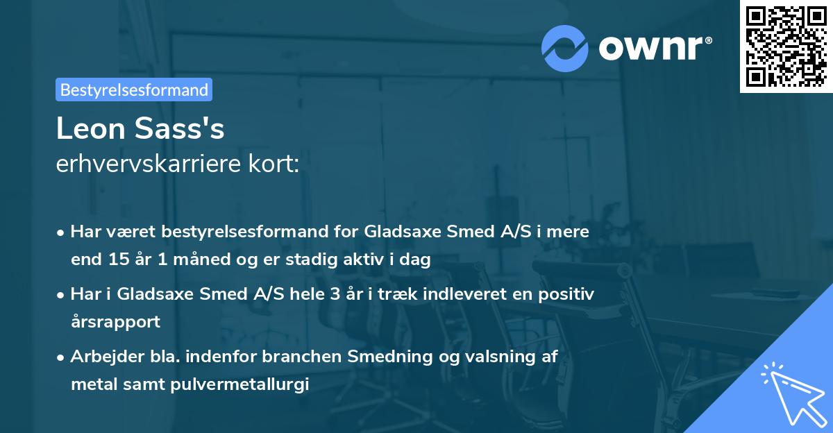 Leon Sass's erhvervskarriere kort