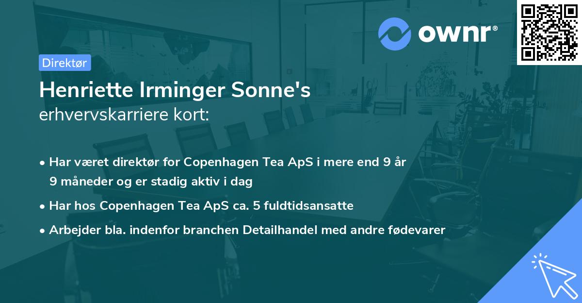 Henriette Irminger Sonne's erhvervskarriere kort