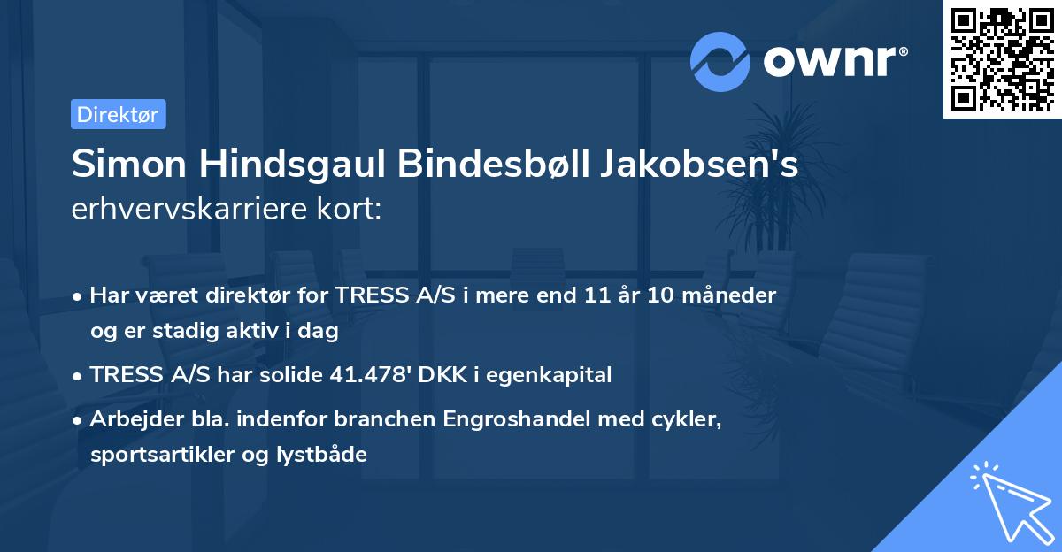 Simon Hindsgaul Bindesbøll Jakobsen's erhvervskarriere kort